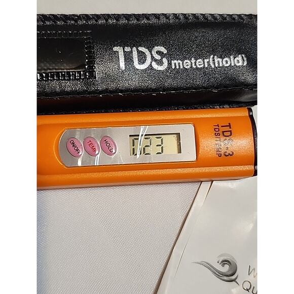 TDS Meter(hold) TDS-3 Temperature with Case Digital Home Water Tester Orange & B - Picture 2 of 6